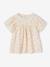 Blouse en gaze de coton bio fille manches papillon écru+rose 2 - vertbaudet enfant 