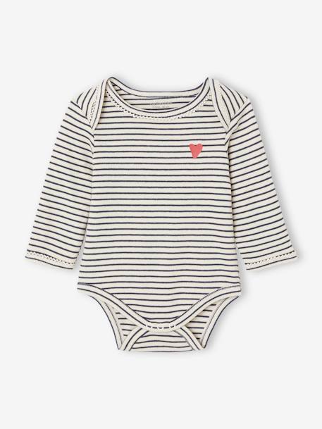 Lot de 5 bodies manches longues bébé emmanchure US en coton Bio bleu nuit 2 - vertbaudet enfant 