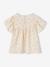 Blouse en gaze de coton bio fille manches papillon écru+rose 3 - vertbaudet enfant 