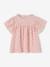 Blouse en gaze de coton bio fille manches papillon écru+rose 7 - vertbaudet enfant 