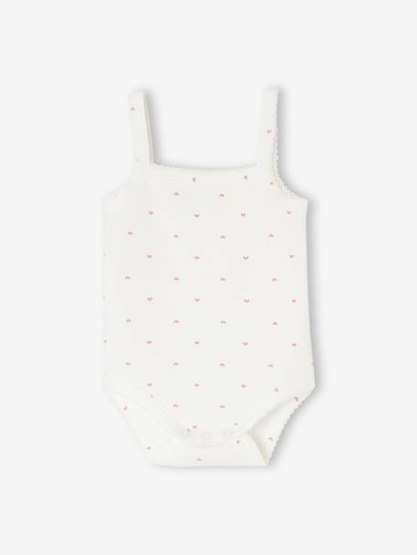 Lot de 5 bodies à bretelles naissance en coton biologique vieux rose 6 - vertbaudet enfant 