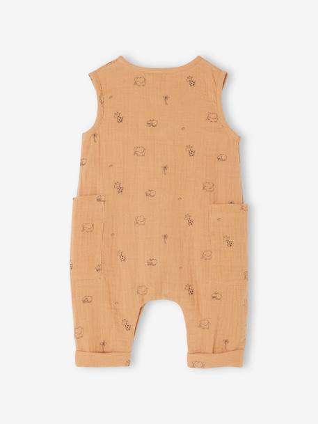 Combinaison en gaze de coton naissance BEIGE CLAIR IMPRIME+cappuccino+écru 5 - vertbaudet enfant 