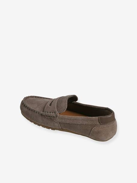 Mocassins croûte de cuir enfant taupe 3 - vertbaudet enfant 