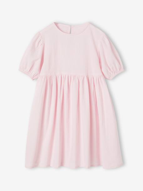 Robe en seersucker fille lilas+rose pâle 1 - vertbaudet enfant 