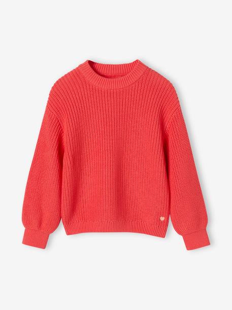 Pull en côtes anglaises fille bleu ciel+corail+rose 6 - vertbaudet enfant 