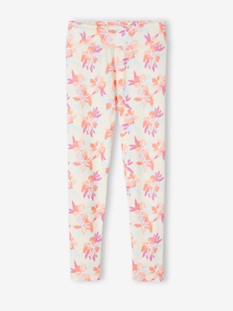 Legging sport en matière technique fille motifs fleurs exotiques multicolore 2 - vertbaudet enfant 