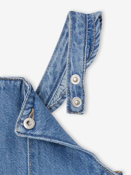 Robe salopette en denim bébé bretelles volantées stone 3 - vertbaudet enfant 