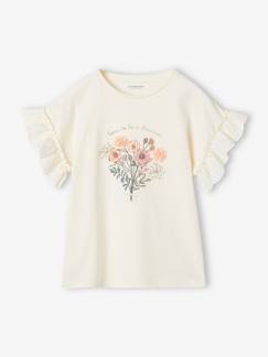 -T-shirt bouquet en relief manches brodées fille