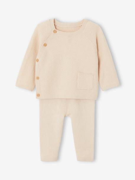 Ensemble en tricot pull et legging naissance bébé beige 5 - vertbaudet enfant 