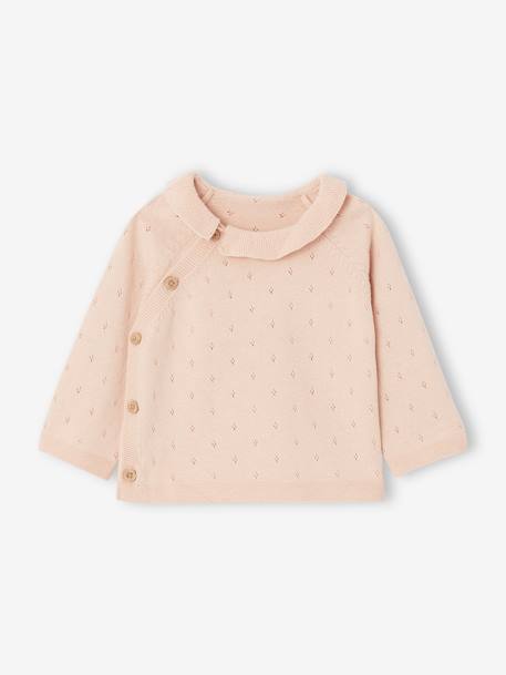 Ensemble en tricot pull à collerette et pantalon bébé rose nude 4 - vertbaudet enfant 