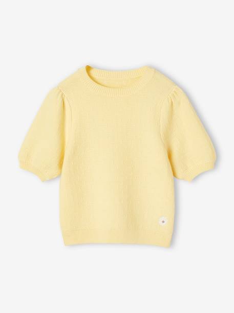 Pull maille fantaisie manches courtes fille  - vertbaudet enfant