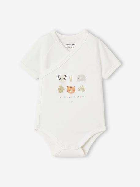 Lot de 3 bodies ouverture naissance bébé en coton biologique pêche 4 - vertbaudet enfant 