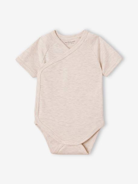 Lot de 7 bodies bébé manches courtes ouverture naissance BASICS multicolore 7 - vertbaudet enfant 