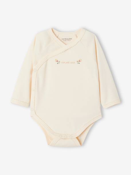 Lot de 3 bodies assortis 'joli coeur' bébé naissance en coton biologique vieux rose 3 - vertbaudet enfant 