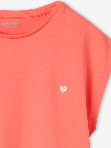 Tee-shirt uni Basics personnalisable fille manches courtes corail+écru+mandarine 4 - vertbaudet enfant 