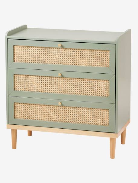 Commode en cannage LIGNE POÉSIE rose+vert 10 - vertbaudet enfant 