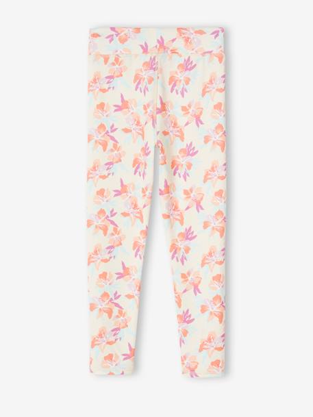 Legging sport en matière technique fille motifs fleurs exotiques multicolore 3 - vertbaudet enfant 