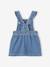 Robe salopette en denim bébé bretelles volantées stone 2 - vertbaudet enfant 