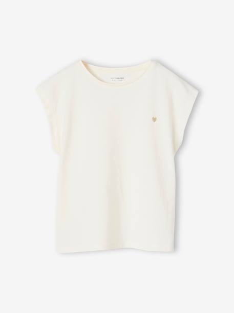 Tee-shirt uni Basics personnalisable fille manches courtes corail+écru+mandarine 6 - vertbaudet enfant 