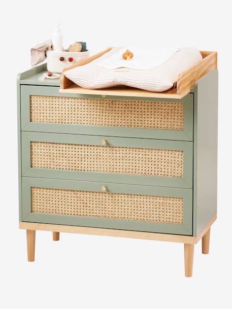 Commode en cannage LIGNE POÉSIE rose+vert 11 - vertbaudet enfant 