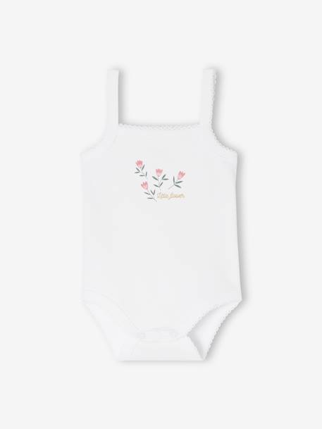 Lot de 5 bodies à bretelles naissance en coton biologique vieux rose 2 - vertbaudet enfant 