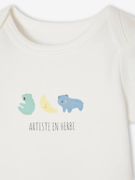 Lot de 3 bodies évolutifs bébé en coton biologique bleu ciel 6 - vertbaudet enfant 