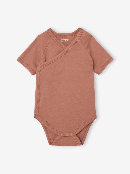 Lot de 7 bodies bébé manches courtes ouverture naissance BASICS multicolore 5 - vertbaudet enfant 