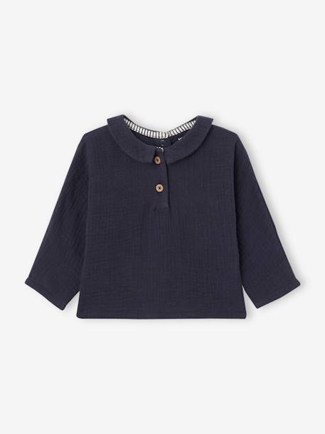 Blouse en gaze de coton bébé personnalisable bleu nuit 2 - vertbaudet enfant 