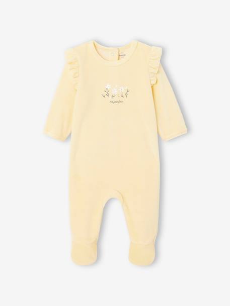 Lot de 2 dors-bien bébé en velours jaune pâle 3 - vertbaudet enfant 