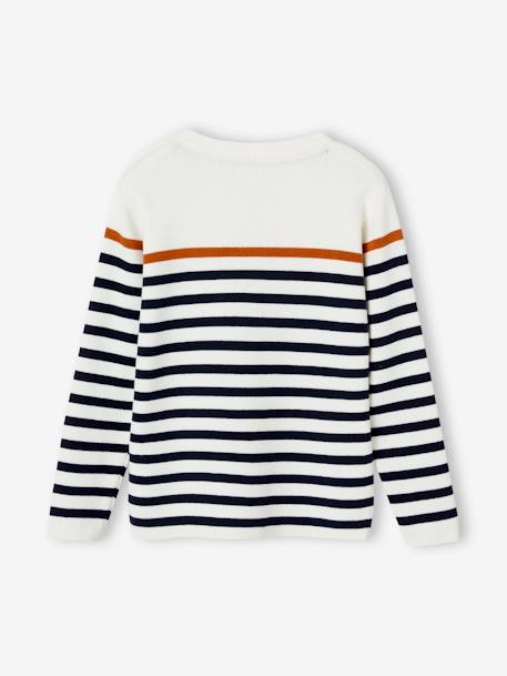 Pull marin garçon écru+Ivoire rayé rouge et marine+MARINE RAYE OCRE+vert 2 - vertbaudet enfant 