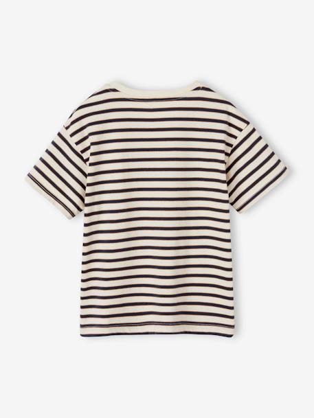 Tee-shirt à rayures fantaisie garçon rayé marine 2 - vertbaudet enfant 