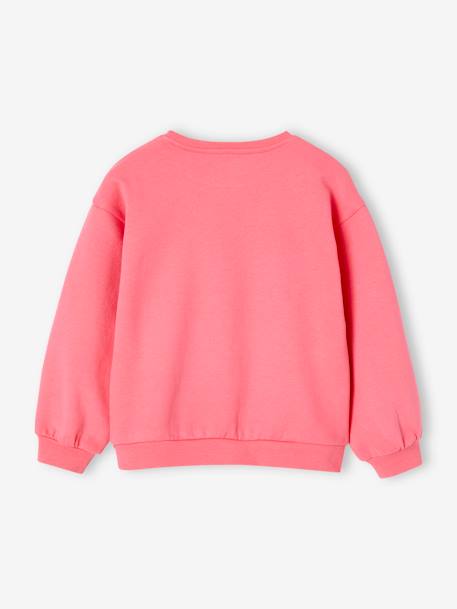 Sweat Basics motif placé fille abricot+bleu ciel+gris chiné+rose bonbon 11 - vertbaudet enfant 