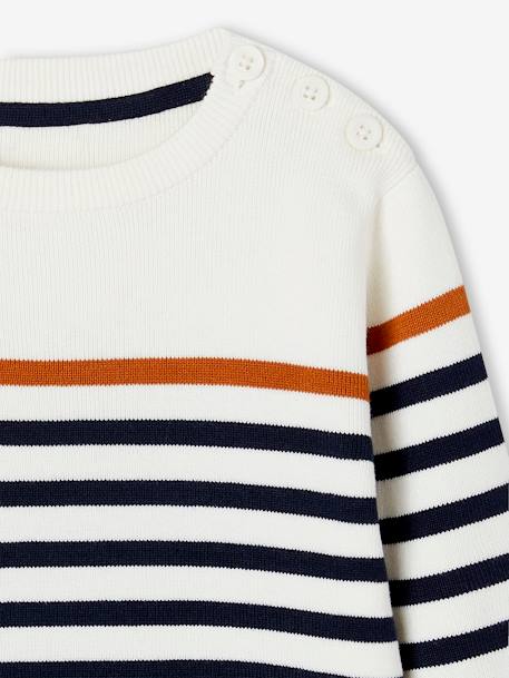 Pull marin garçon écru+Ivoire rayé rouge et marine+MARINE RAYE OCRE+vert 3 - vertbaudet enfant 