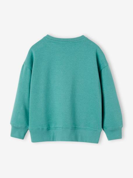 Sweat couleur motif poitrine Basics garçon bleu ardoise+ocre+vert 6 - vertbaudet enfant 