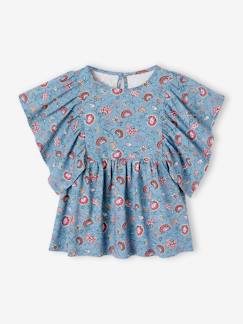 Tee-shirt blouse motifs fleurs fille  - vertbaudet enfant