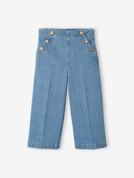 Pantacourt large ouverture à pont fille denim brut+double stone 11 - vertbaudet enfant 