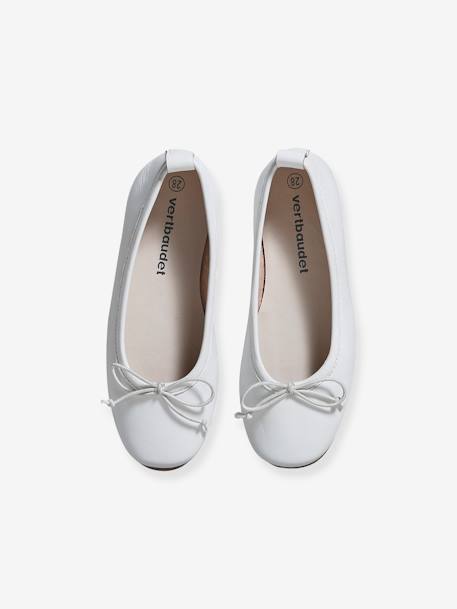 Ballerines en cuir fille blanc 4 - vertbaudet enfant 