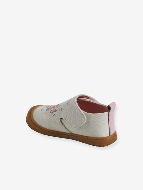 Chaussons scratchés bébé en toile imprimée blanc imprimé+bleu chambray 4 - vertbaudet enfant 