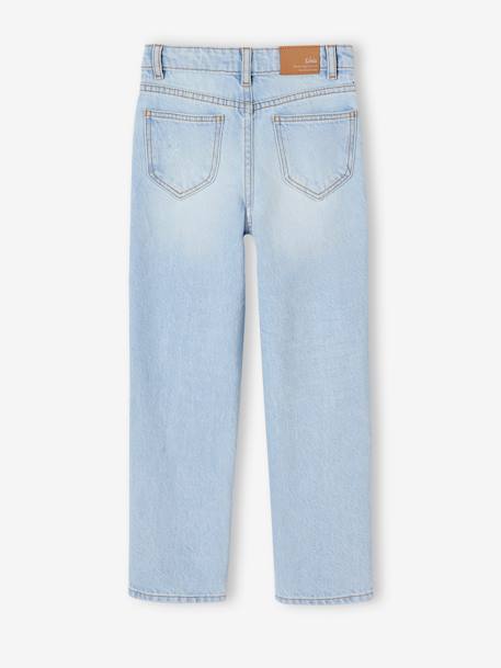 Jean droit MorphologiK fille tour de hanches Fin denim bleached+stone 2 - vertbaudet enfant 