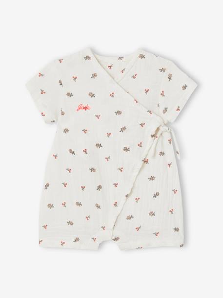 Pyjashort en gaze de coton bébé personnalisable bleu grisé+écru 8 - vertbaudet enfant 