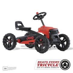 Jouet-Jeux de plein air-Kart à pédales BERG JEEP Buzzy Rubicon - Rouge - 4 roues - Pour enfants de 9 mois à 5 ans