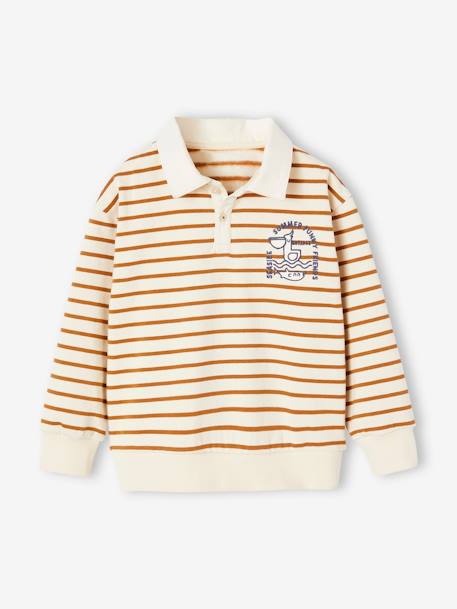 Sweat rayé col polo garçon  - vertbaudet enfant