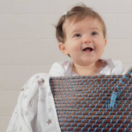 Lange bébé OEKO-TEX - Lot de 3 étoiles Blanc BLANC 3 - vertbaudet enfant 