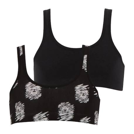 ATHENA Lot de 2 brassières Girl Mode by   Fille Noir FILLE  - vertbaudet enfant