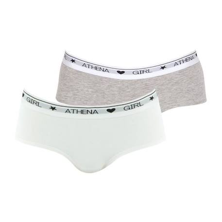 ATHENA Lot de 2 boxers  Coton Ultra Doux Girl by Blanc FILLE BLANC 1 - vertbaudet enfant 