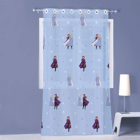 Voilage à œillets - DISNEY FROZEN - Anna et Elsa - Bleu - 140x240 cm - Certifié OEKO-TEX® BLEU 1 - vertbaudet enfant 