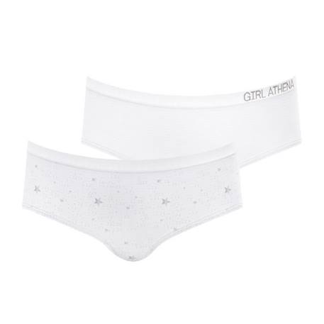 Fille-Sous-vêtement-Lot de 2 culottes Hipster  Sans Couture ATHENA Imprimé étoiles argentées FILLE