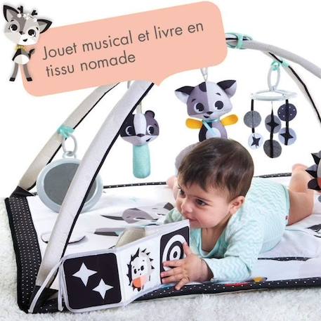 Tiny Love Gymini Tapis d'éveil Bébé Musical, Design, Collection Black & White, Dès la naissance, 0m +, 93 x 85 x 49 cm BLANC 2 - vertbaudet enfant 