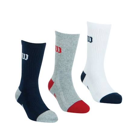 WILSON LOT DE 3 PAIRES DE CHAUSSETTES WILSON BLANC BLEU GRIS Bleu Garçon BLEU 2 - vertbaudet enfant 