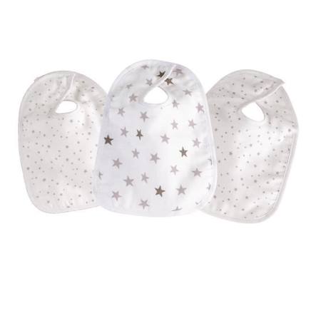 TROIS KILOS SEPT Lot de 3 bavoirs - Etoiles BLANC 1 - vertbaudet enfant 